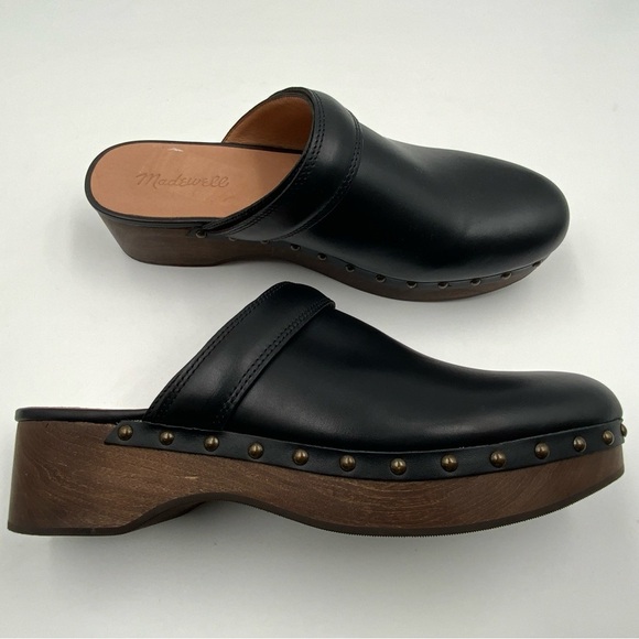 Madewell Shoes - Madewell  Women’s Black Oiled Leather Cecily Clog. Size 9.5.
